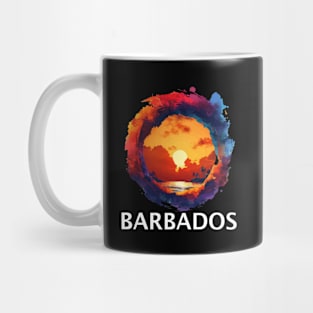 Barbados Sunset (with White Lettering) Mug